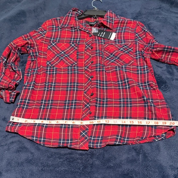 Confess Red and Blue Plaid Shirt size medium juniors - Picture 9 of 15